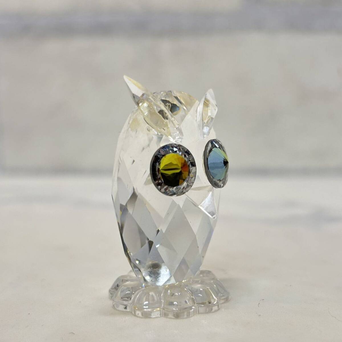 美品 スワロフスキー フクロウ 梟 置物 クリスタルガラス オブジェ ミニの画像3