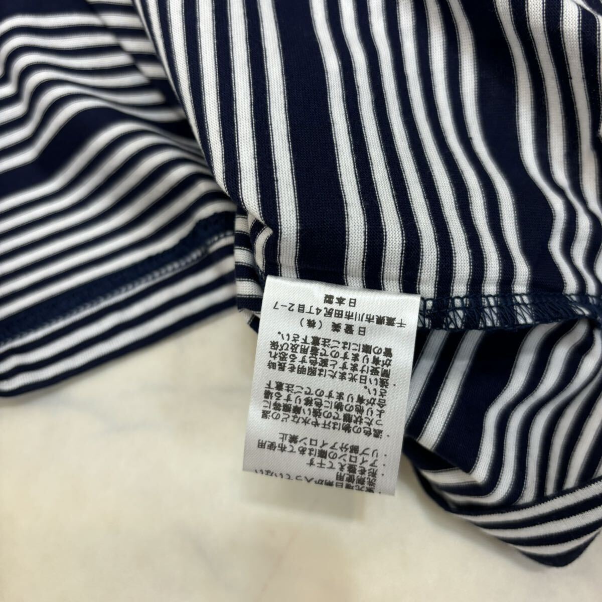 新品 タグ付き DAKS 日本製 定価:8,500円 長袖シャツ パンツ 綿100% ボーダー ネイビー メンズ M_画像8