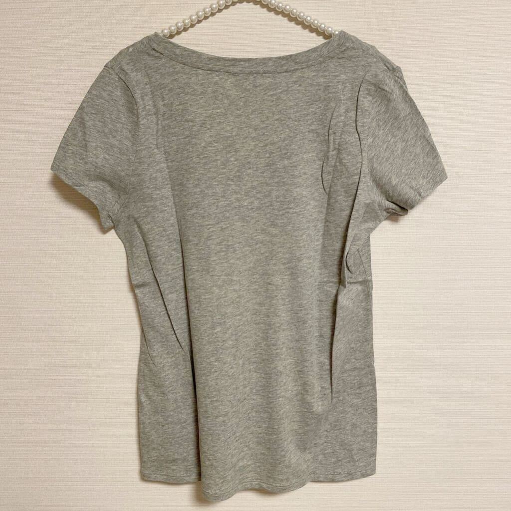 Tシャツ Vネック 半袖 L グレー 灰色 新品_画像3
