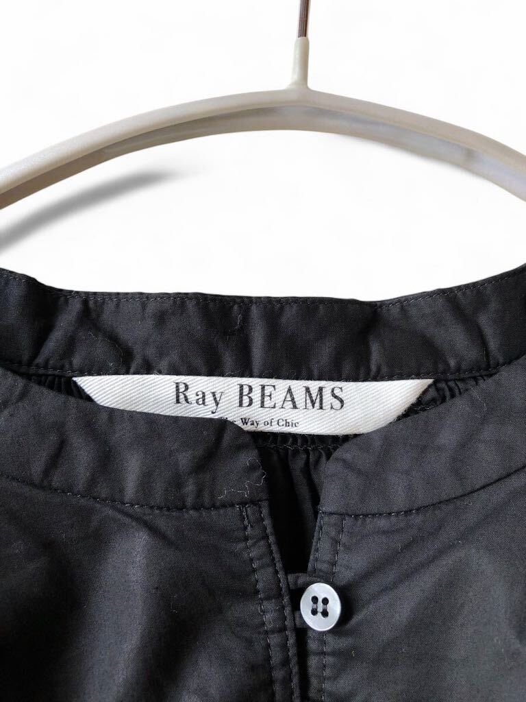 タグ付き未使用♪レイビームス Ray BEAMS コットン100%大人可愛いゆったりオーバーサイズブラックワンピース♪ペチコート付きの画像3