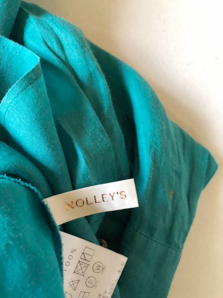 ノーリーズ NOLLEY'S 上質ラミーリネン100%大人可愛いきれい色ゆったりオーバーサイズワークシャツ♪の画像6