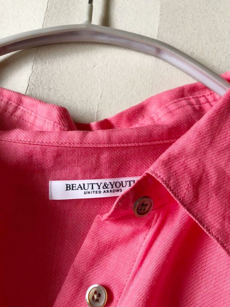 ユナイテッドアローズ BEAUTY & YOUTH リネン100%大人可愛いきれい色ゆったりオーバーサイズシャツ♪の画像7