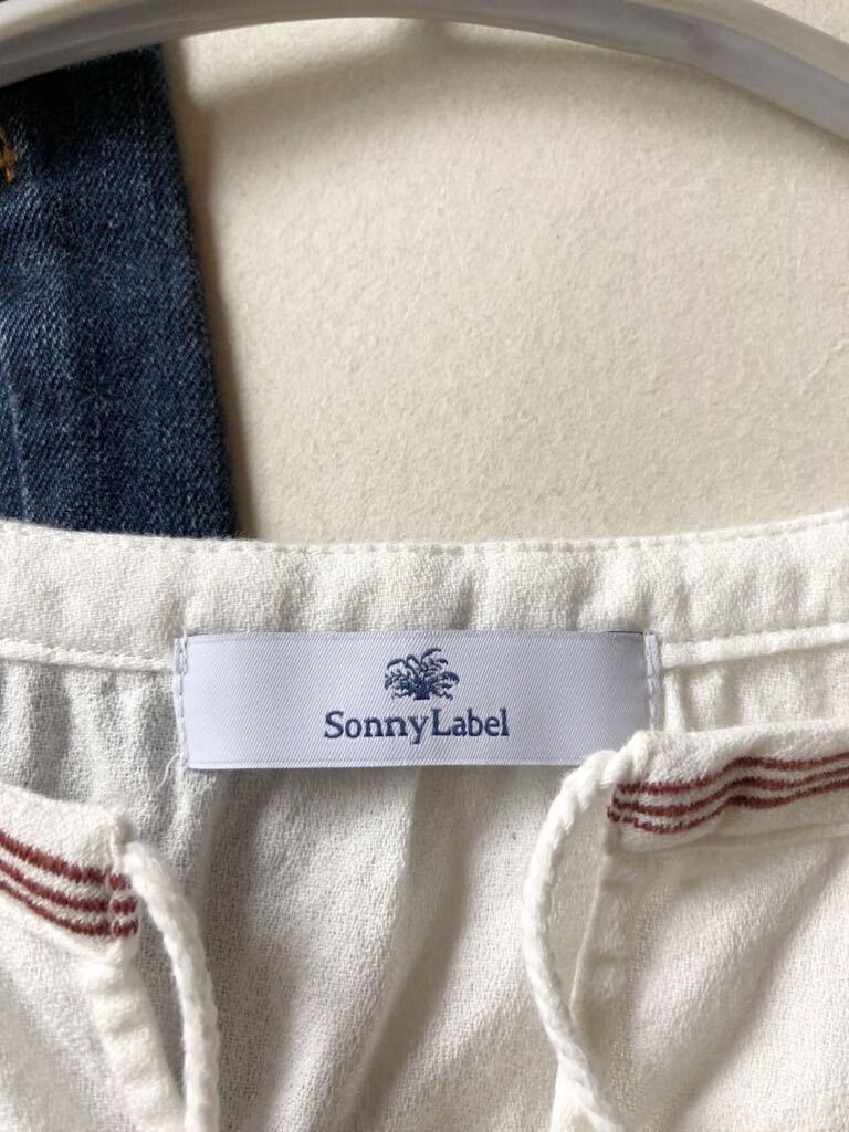 アーバンリサーチ sonny Label リネン麻ブレンド大人可愛いゆったりエンブロイダリー刺繍コットンスキッパープルオーバーあ