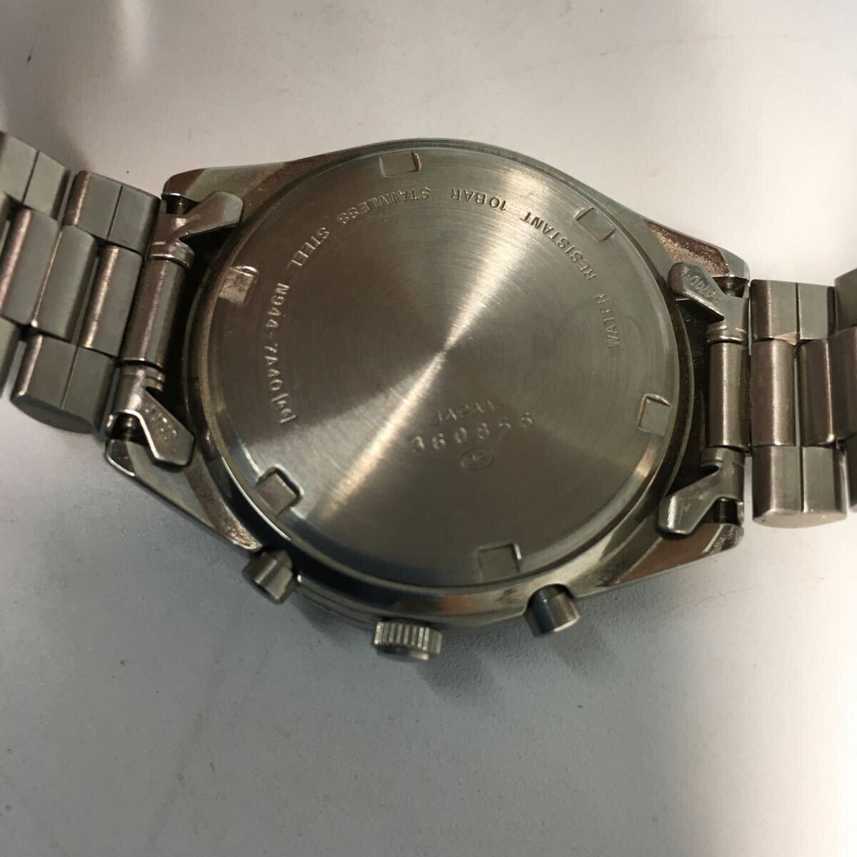 【美品】SEIKO セイコー 腕時計 ALBA CARIB アルバ カリブ クロノグラフ N944-7A40 黒文字盤 不動品の画像8