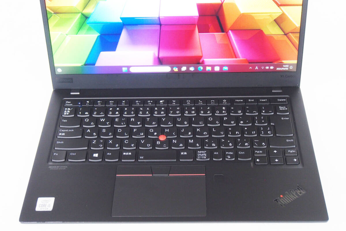 【1円～】第10世代インテル Win11 ThinkPad X1 Carbon Gen8 i5-10210U RAM16G SSD256G 14型大画面モバイル WiFi6 2020/9製の画像2