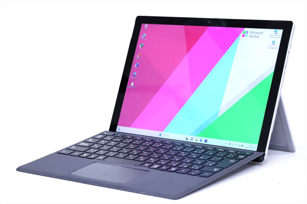 【1円～】Windows11 Office2021搭載！768g軽量タブレット！Surface Pro 5 m3-7Y30 RAM4G SSD128G 12.3PixelSense タイプカバー付属