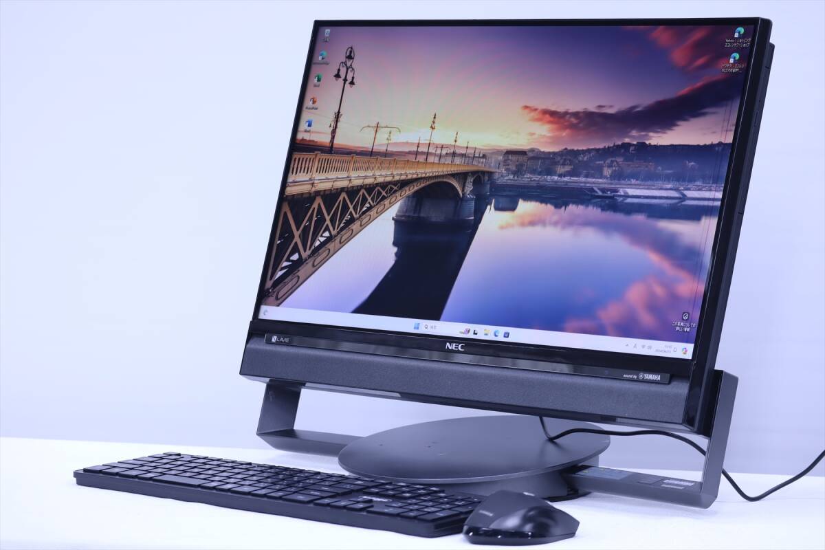 【1円～】Corei7 Windows11 Office2021搭載！ヤマハ製高音質スピーカー！LAVIE Aio DA770/BAB i7-5500U RAM8G 2TB 23.8FHD ACアダプタ付属_画像1