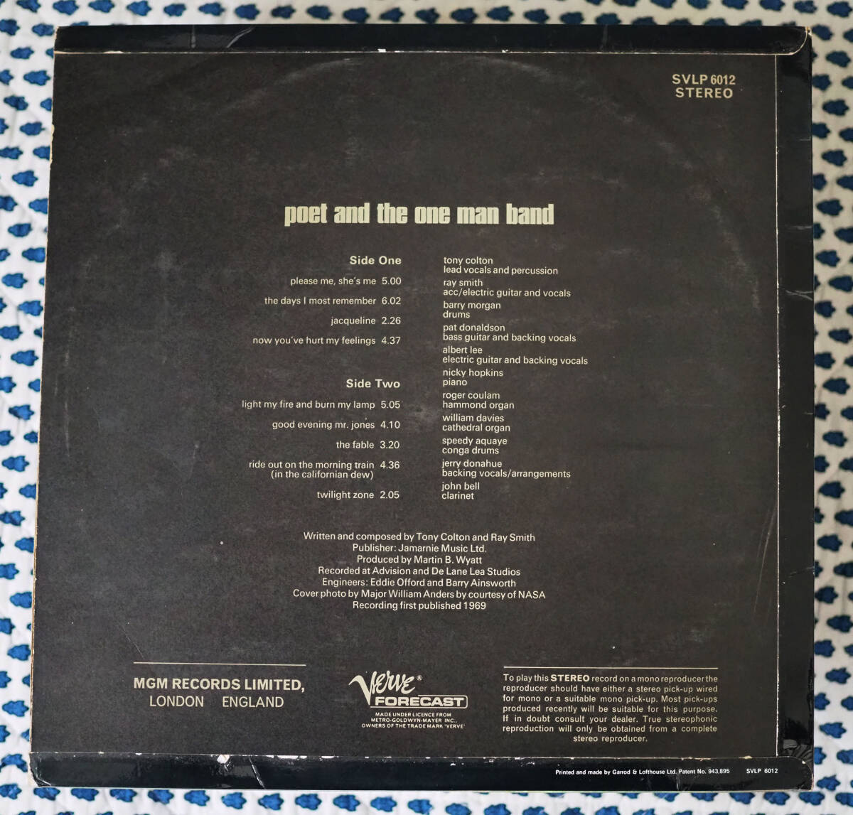 ★英国原盤★ Poet And The One Man Band【Same】★ Heads Hands & Feet / Fotheringay /Tony Colton/Verve SVLP 6012 ◆ Rare 英国ORG盤!!の画像2