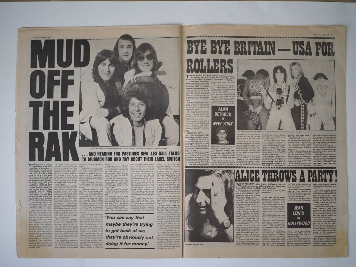 ★イギリス音楽誌【DISC】1975年6月28日号★Elton John At Wembley/10cc/Roxy Music/Bay City Rollers/Nazareth/Mudの画像9