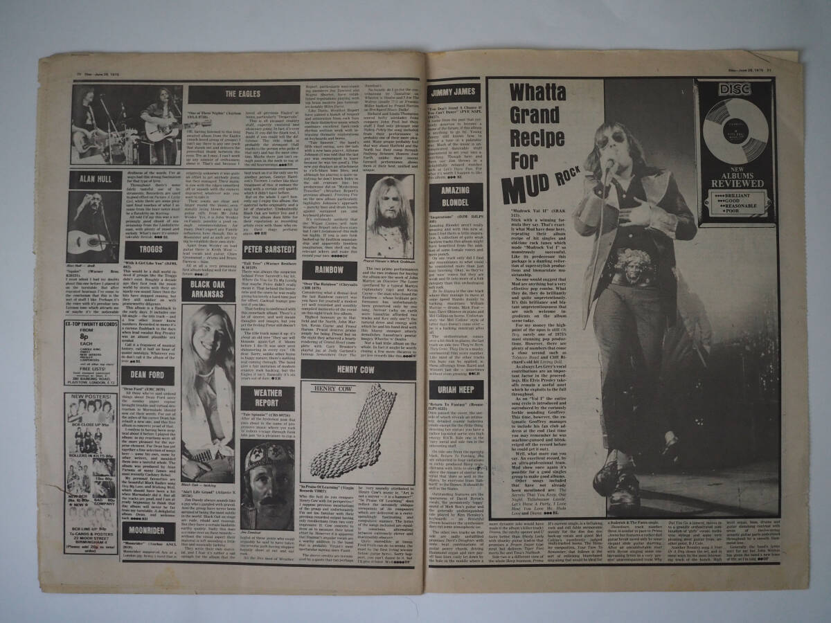 ★イギリス音楽誌【DISC】1975年6月28日号★Elton John At Wembley/10cc/Roxy Music/Bay City Rollers/Nazareth/Mudの画像10