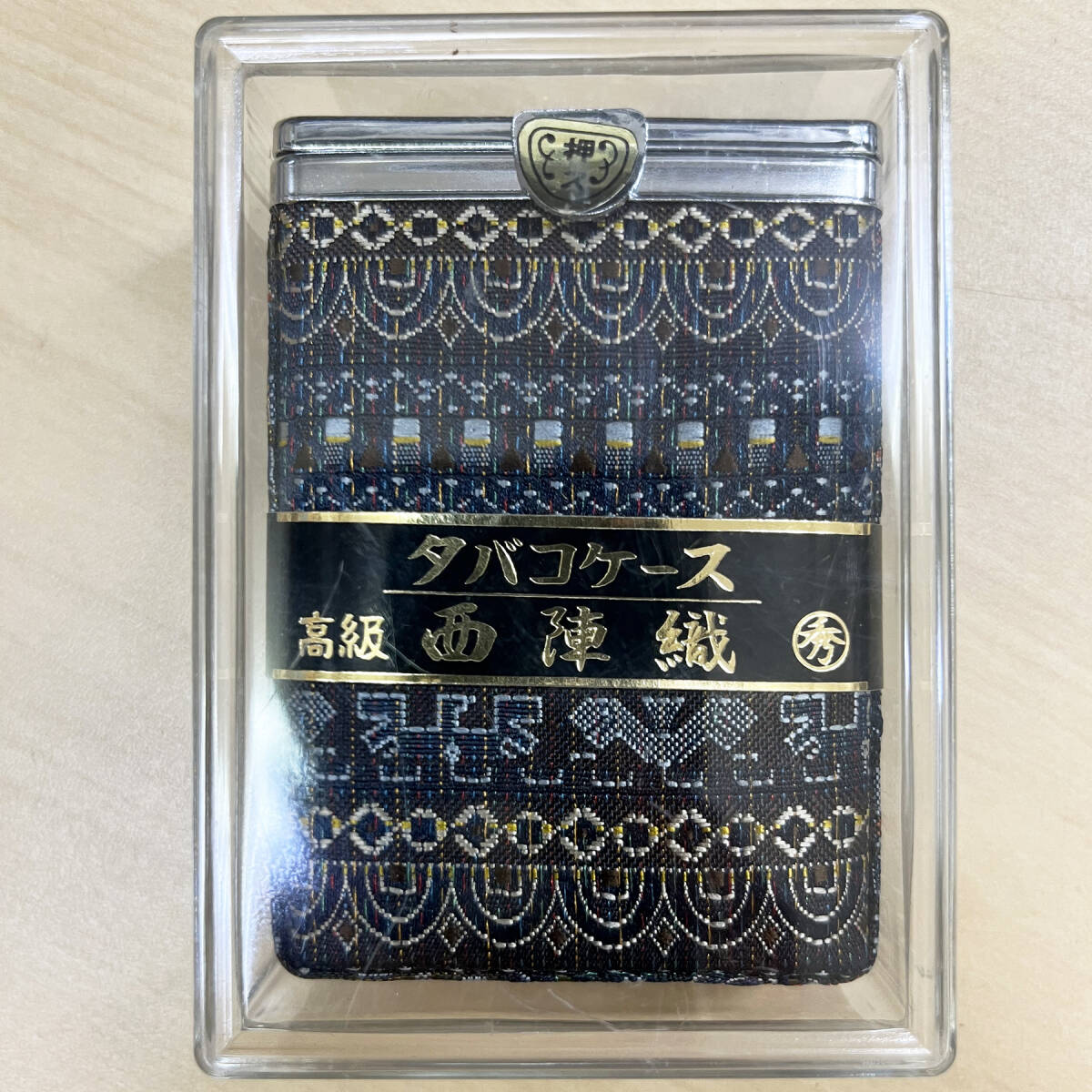 [ unused long-term keeping goods ] high class west . woven box type cigarette case pushed s cigarettes case Showa Retro smoke . inserting plastic in the case 
