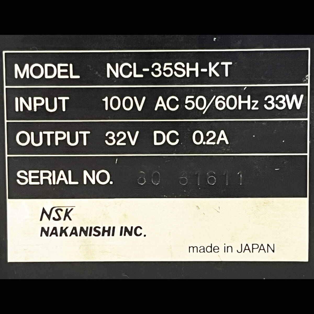 【電源点灯のみ確認】NSK ELECTER マイクロモーター 歯科技工ナカニシ NCL-35SH-KT 管2024①の画像8