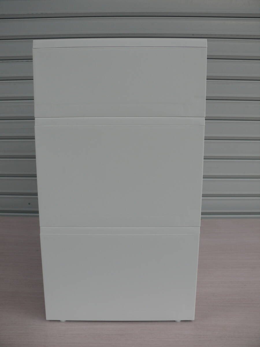 MUJI 無印良品 ポリプロピレンケース・引出式・横ワイド・深型2個と浅型1個のセット ホワイトグレー（幅37cm/奥行26cm/高さ17,5cm・12cm）の画像6