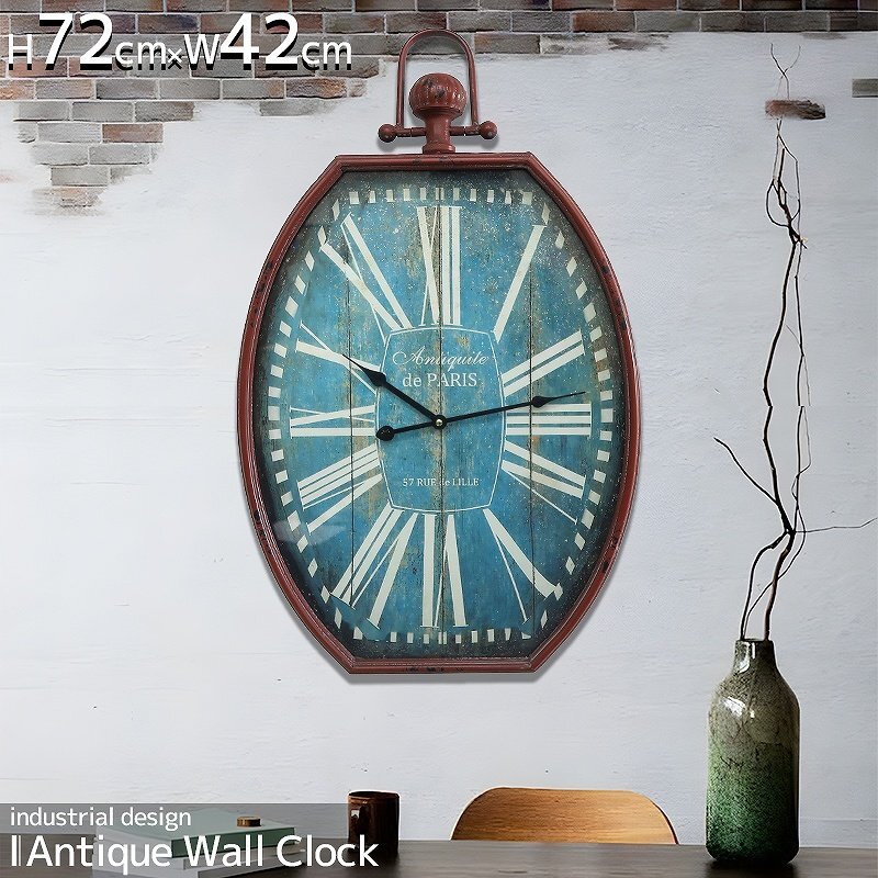 1円～ 売り切り 壁掛け時計 おしゃれ 壁時計 時計 壁掛け 掛時計 かべ掛け時計 シンプル レトロ アンティーク インダストリアル BT-135の画像1
