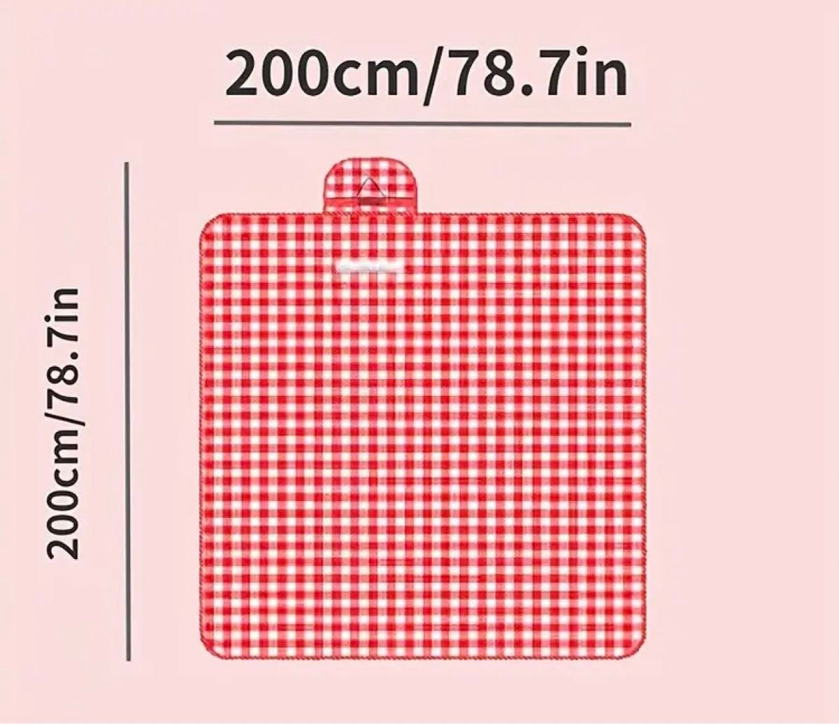 新品　 レジャーシート　 ピクニックマット　2M×2M  赤　6名以上　大判