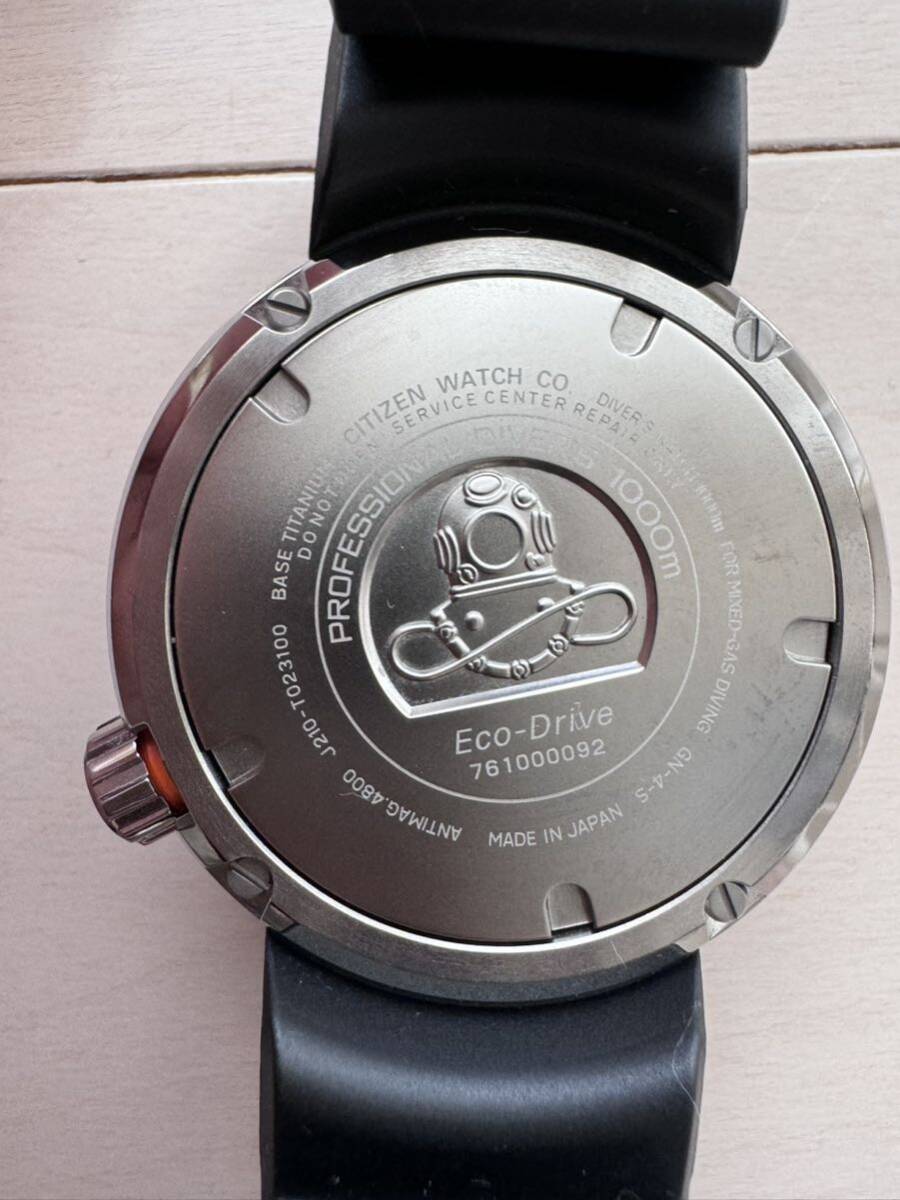 CITIZEN シチズン BN7020-09E J210-T023100 チタン エコドライブ プロマスター プロフェッショナルダイバー1000ｍ ウォッチ腕時計 中古美品の画像2