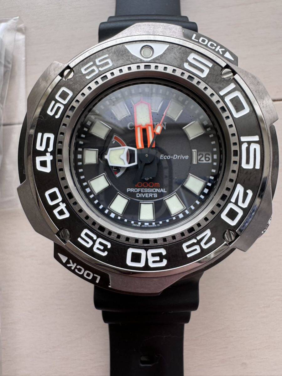CITIZEN シチズン BN7020-09E J210-T023100 チタン エコドライブ プロマスター プロフェッショナルダイバー1000ｍ ウォッチ腕時計 中古美品の画像6