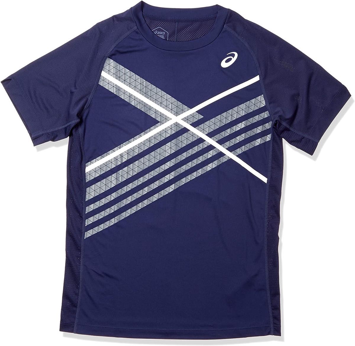 asics アシックス テニスウェア半袖Tシャツ CLUB GPXグラフィックショートスリーブトップ紺2041A120メンズL新品