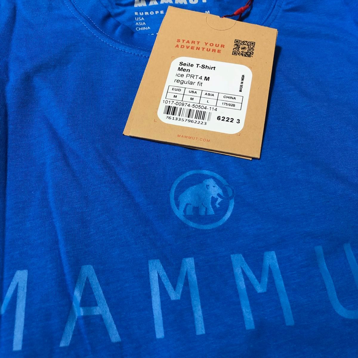 MAMMUT マムート 半袖Ｔシャツ ザイル Tシャツ 1017-00974 ブルー(青) メンズM 新品