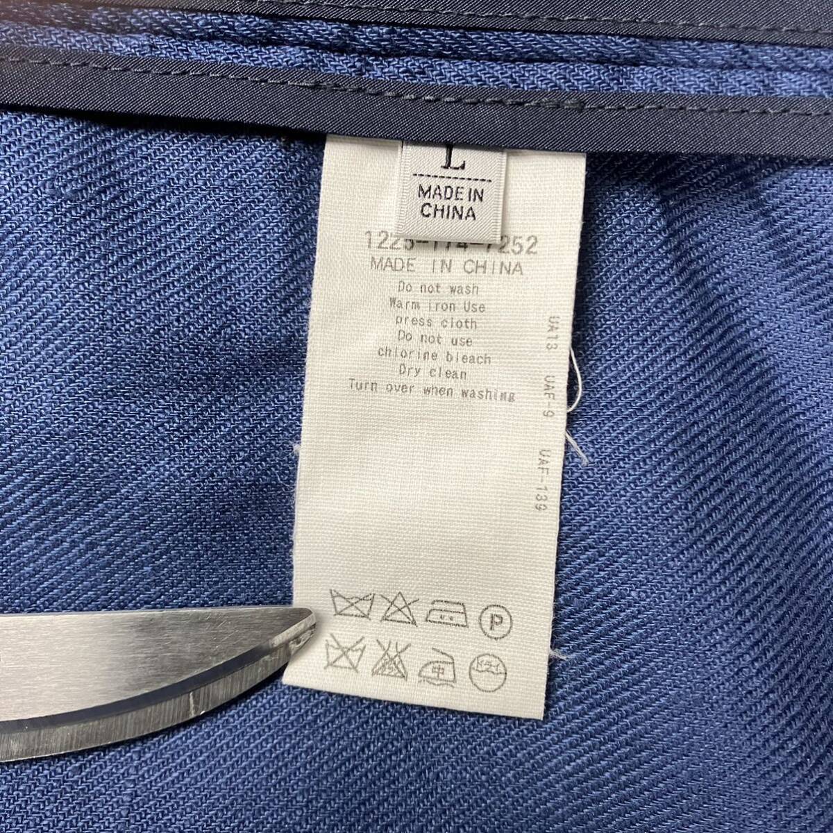 linen100% United Arrows Пальто Честерфилд tailored jacket комбинезон 2B весна лето лен UNITED ARROWS темно-синий темно-синий цвет мужской 