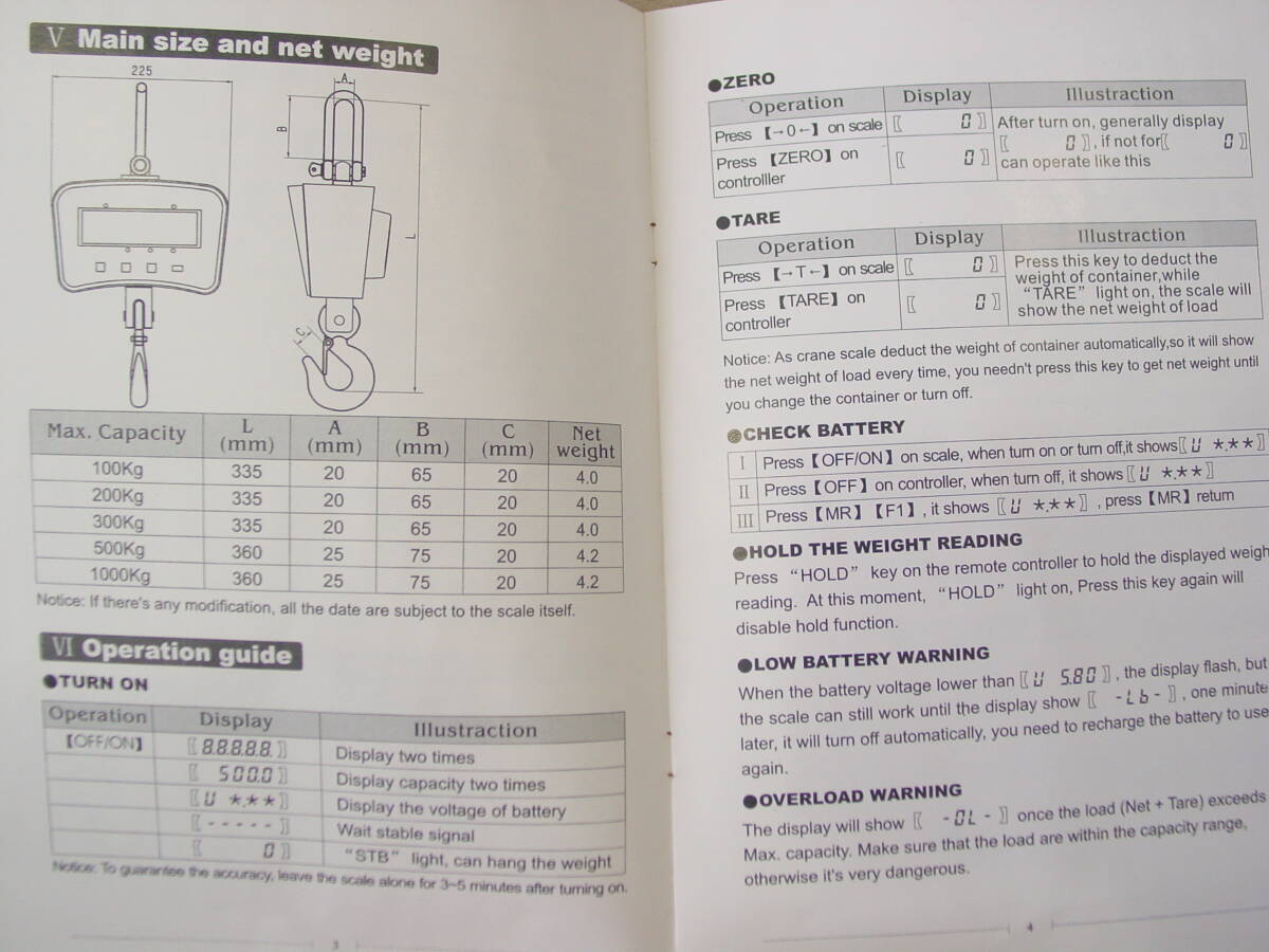 ★CRANE SCALE OCS-M クレーンスケール リモコン付き 1000kg_画像10