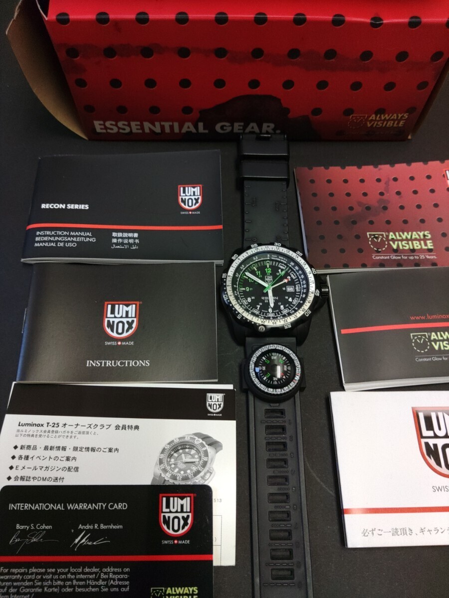 中古 LUMINOX ルミノックス RECON SERIES 8830 リーコン ナビゲーション コンパス付き クォーツ 腕時計 メンズ グリーン ブラックの画像5