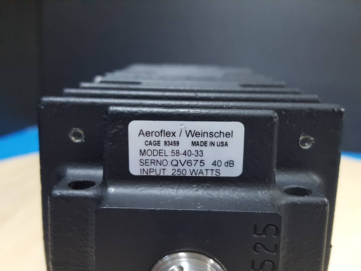 [NBC] Aeroflex/Weinschel 58-40-33 固定アッテネーター DC to 5GHz, 40dB, 250W High Power Fixed Coaxial Attenuator (中古 675)_画像2