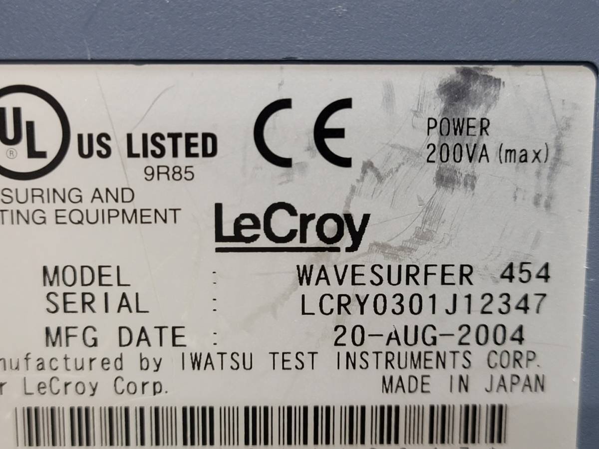 (NBC) 中古 レクロイ LeCroy WaveSurfer 454 ディジタルオシロスコープ 500MHz 4ch 2GSa/s Oscilloscope (2347)_画像5