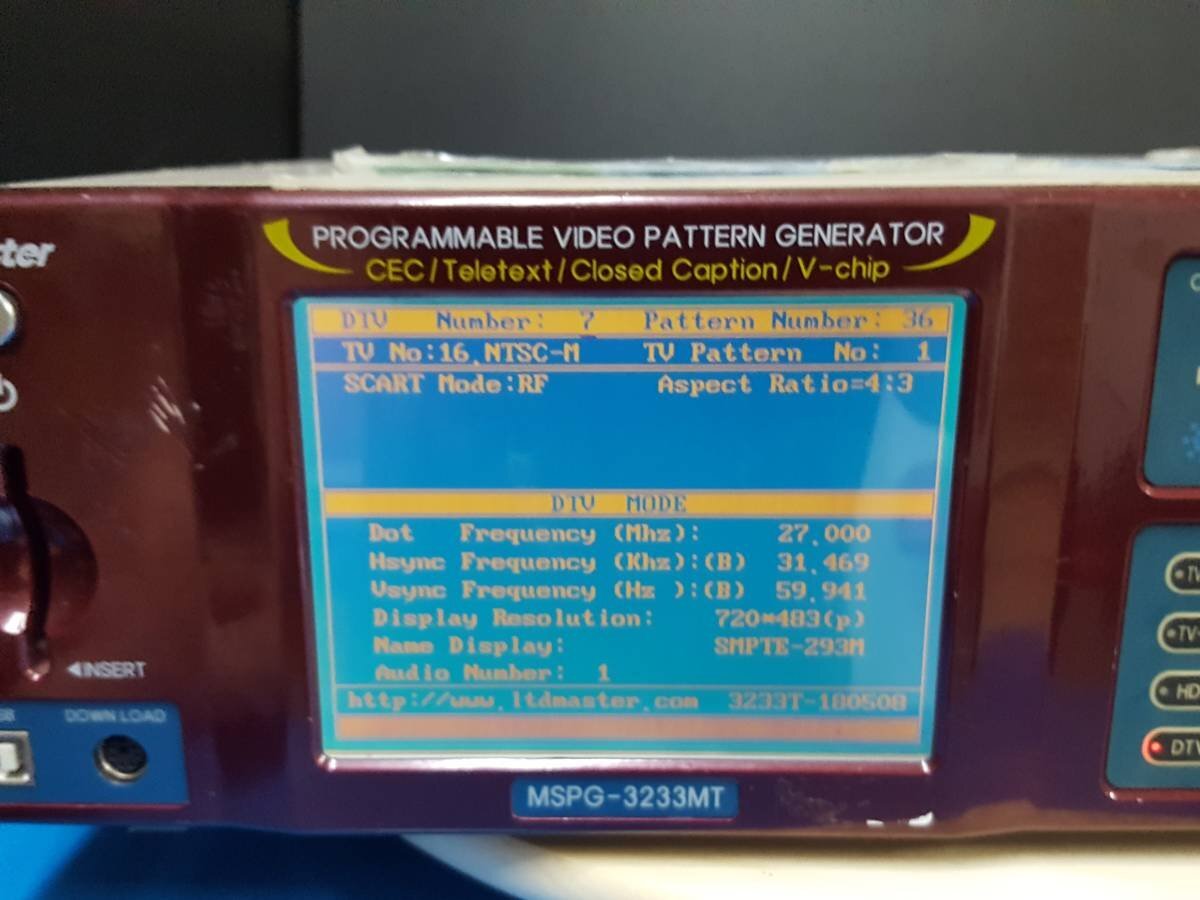 (NBC])Master MSPG-3233MT プログラマブルビデオ信号発生器 Programmable Video Pattern Generator (中古 1258)_画像2