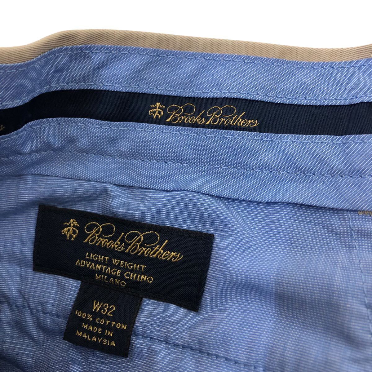 C339 BROOKS BROTHERS ブルックスブラザーズ ロングパンツ コットンパンツ ボトムス ズボン スラックス メンズ W32 ベージュ _画像8