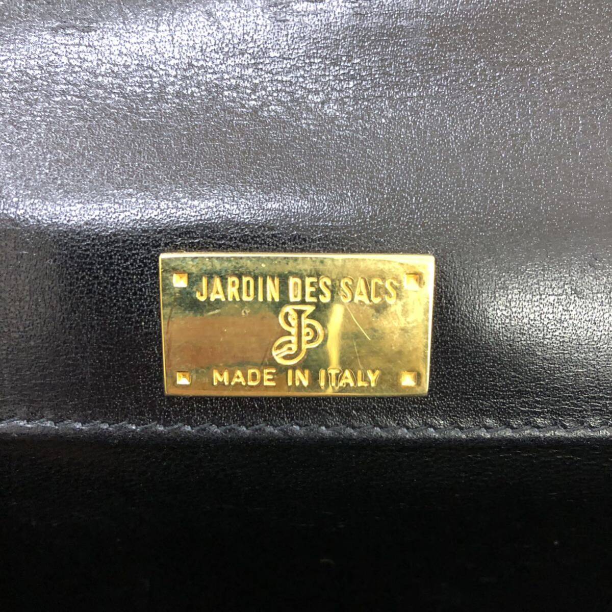 B380 JARDIN DES SACS ジャルダン デ サック シャイニング クロコダイル 本革 ワニ 革 クラッチバック セカンドバッグ カバン 鞄 BAG 黒の画像8
