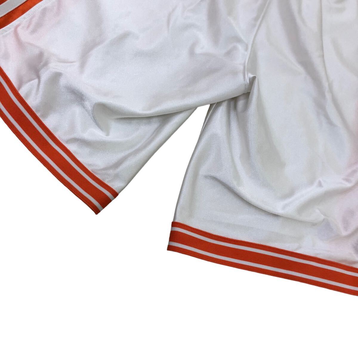 S199 日本製 NIKE ナイキ バスケパンツ ハーフパンツ ボトムス パンツ DRI-FIT スポーツウェア バスケットボール XS オレンジ ホワイト 白 の画像8