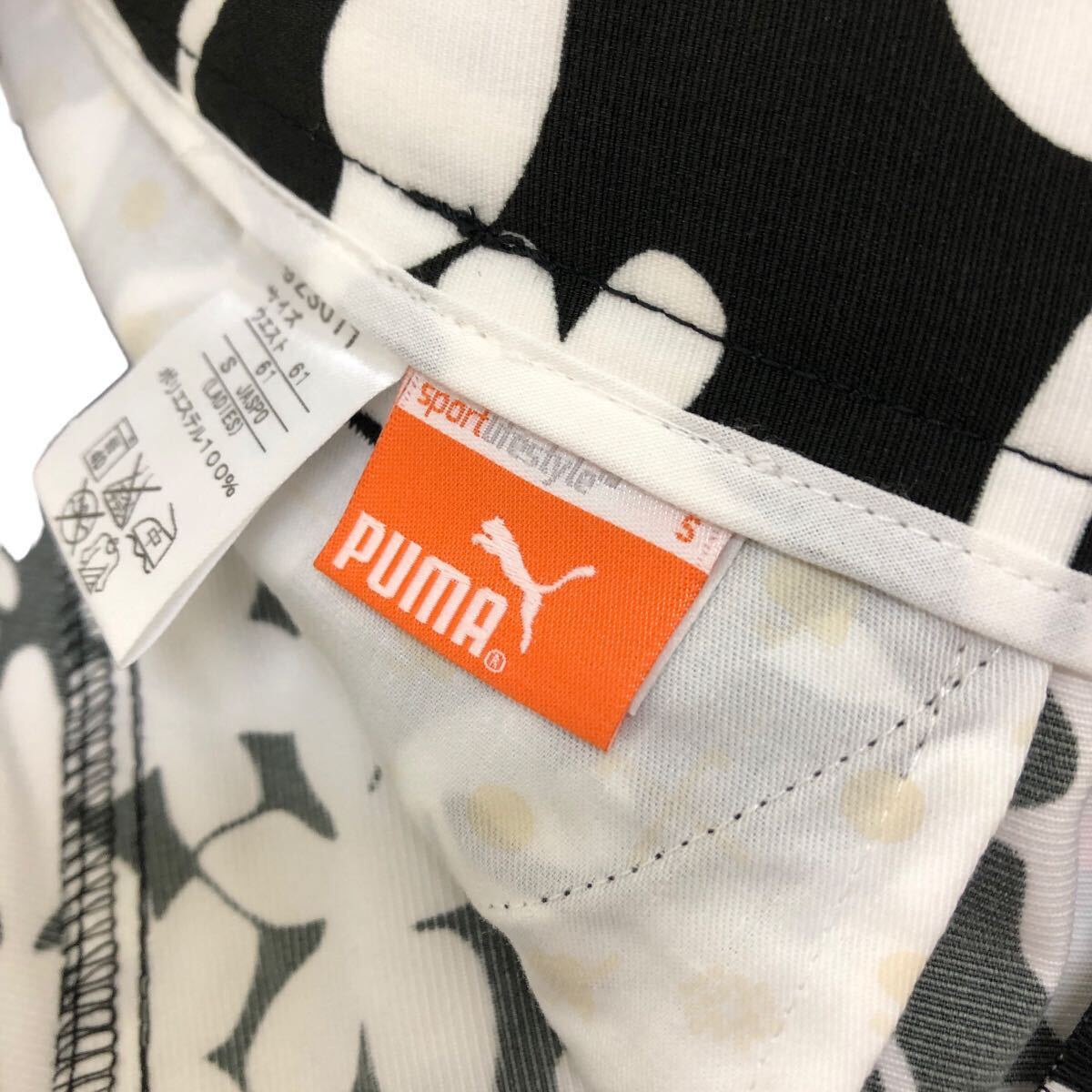 Nm212-41 未使用品 PUMA GOLF プーマ ゴルフ ボタニカル柄 ロング パンツ ズボン ボトムス ゴルフウェア ブラック 黒 レディース S_画像8