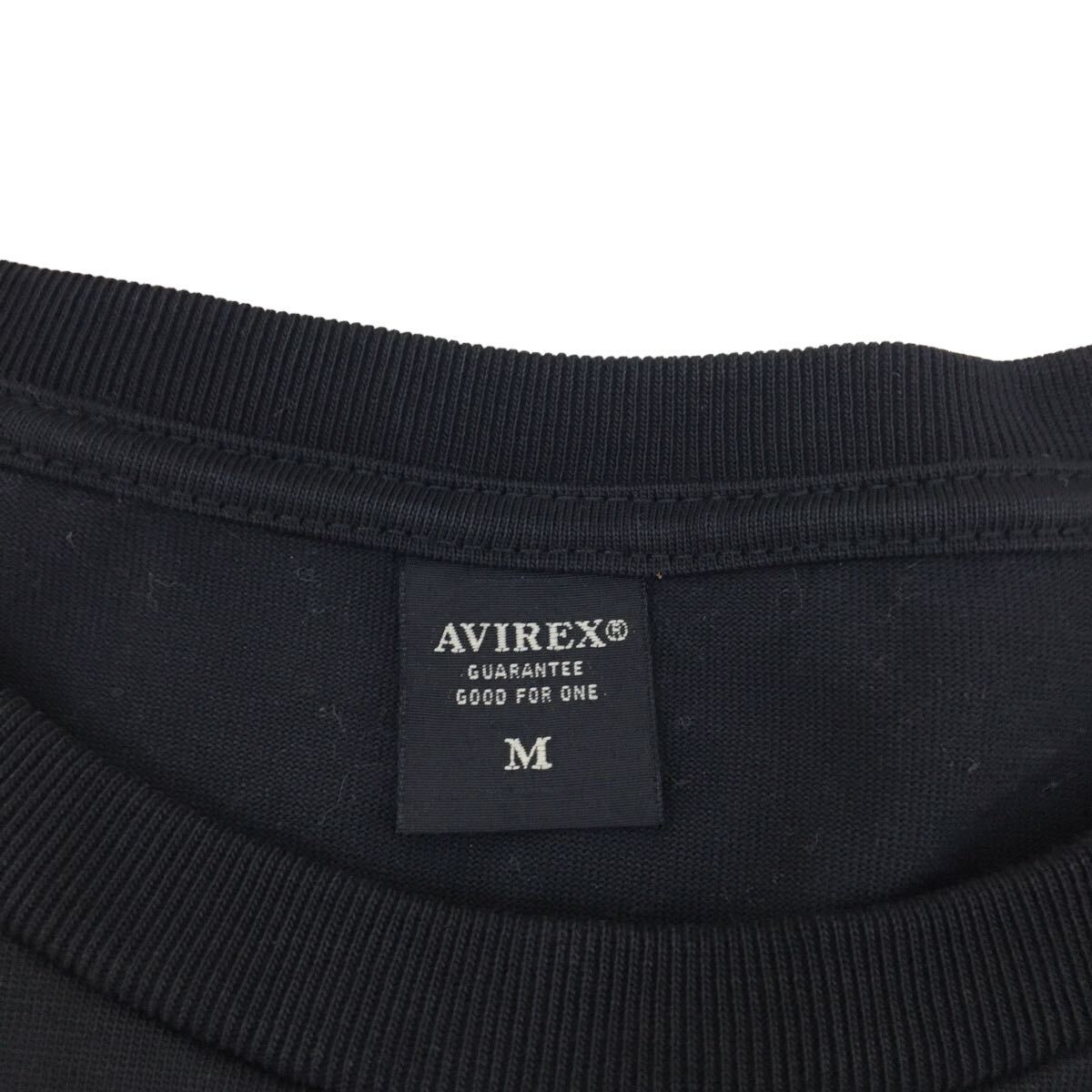 ND171 AVIREX アヴィレックス 半袖 Tシャツ トップス プルオーバー クルーネック ブラック 綿85% ナイロン15% メンズ M_画像7