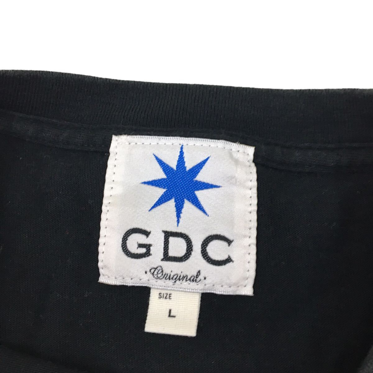 ND171 GDC ジーディーシー 半袖 Tシャツ トップス プルオーバー クルーネック コットン 綿100% ブラック メンズ L_画像7