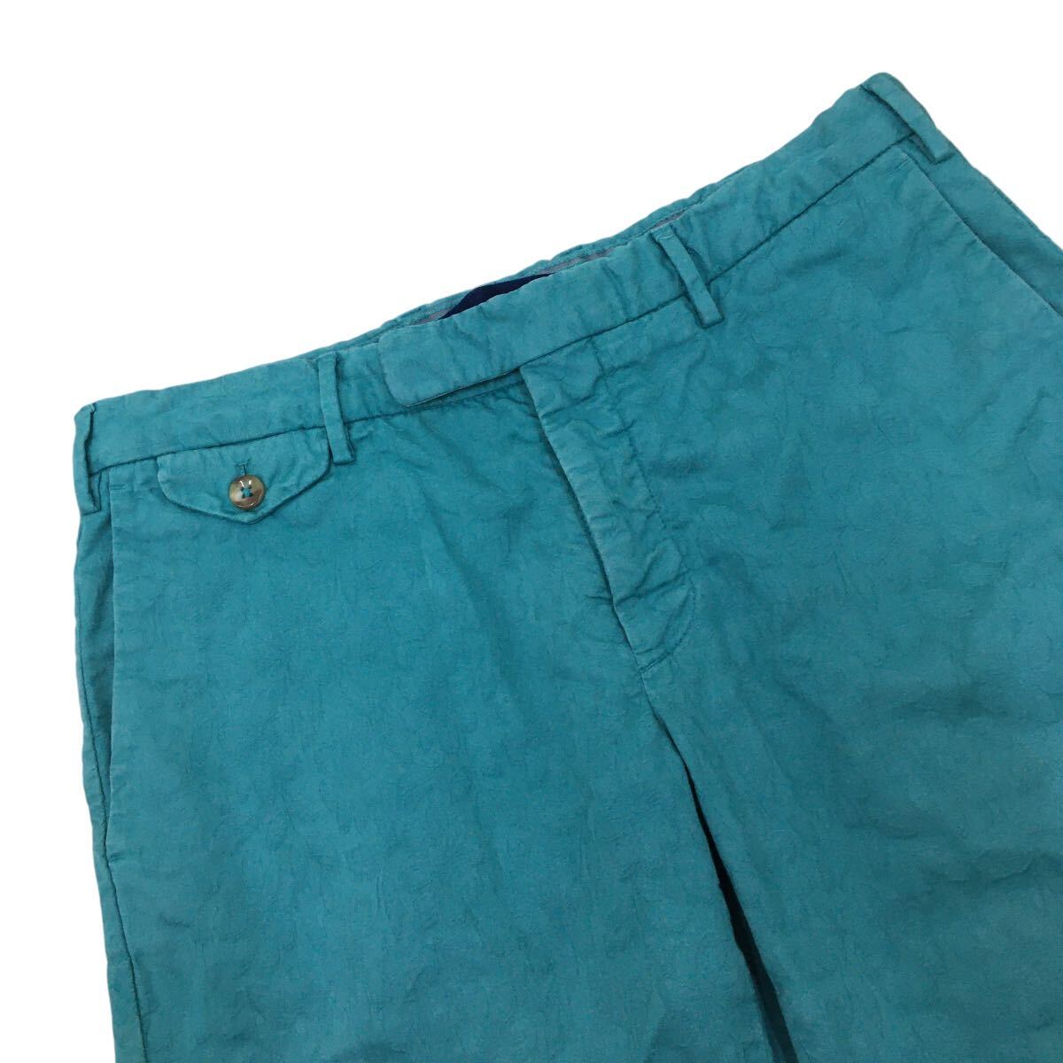 NC217 INCOTEX INCOTEX короткий хлеб шорты шорты низ укороченные брюки мужской 48 изумруд зеленый цветочный принт 