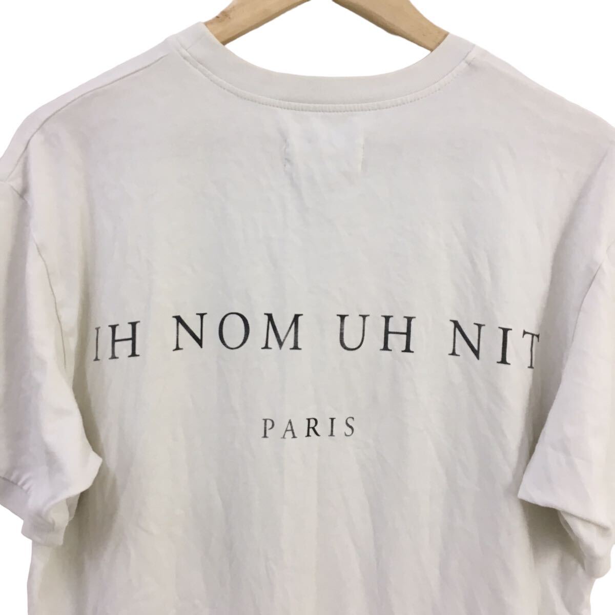 D532-⑥ イタリア製 IH NOM UH NIT インノミネイト 半袖 Tシャツ トップス プルオーバー クルーネック 綿100% ホワイト メンズ L_画像6