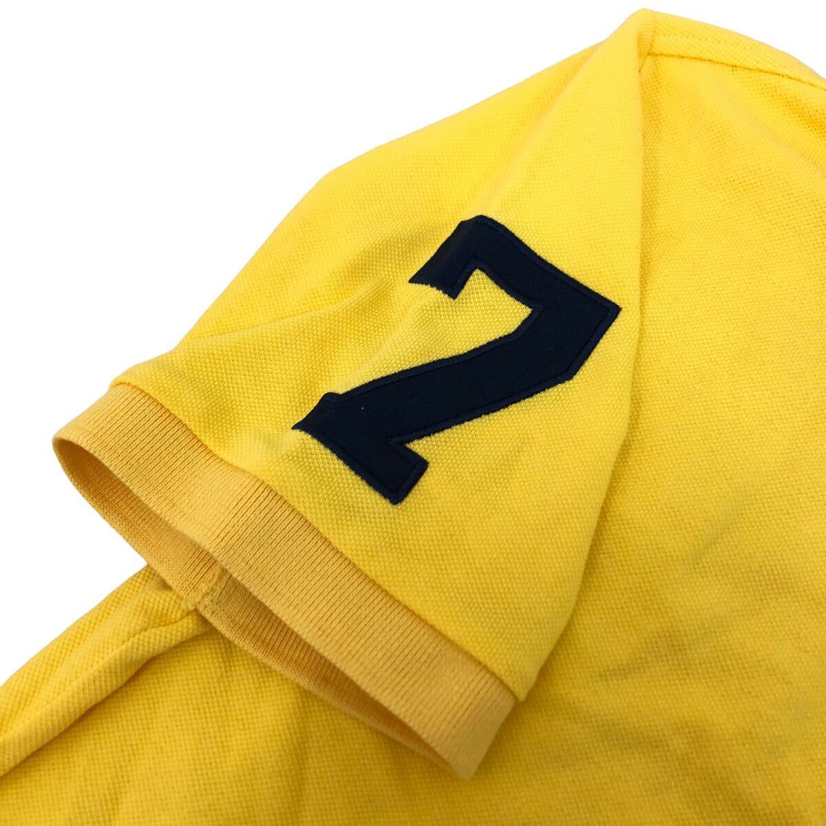 H720-21 良品 Champion チャンピオン 半袖 鹿の子 ポロシャツ シャツ トップス イエロー 黄色 メンズ M_画像8