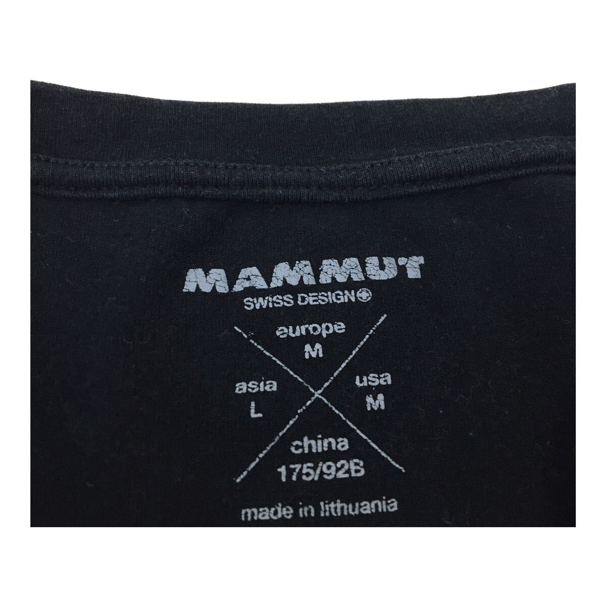 C344 MAMMUT マムート 半袖 Tシャツ ティシャツ トップス カットソー メンズ L ブラック 黒 コットン、ポリウレタンの画像6