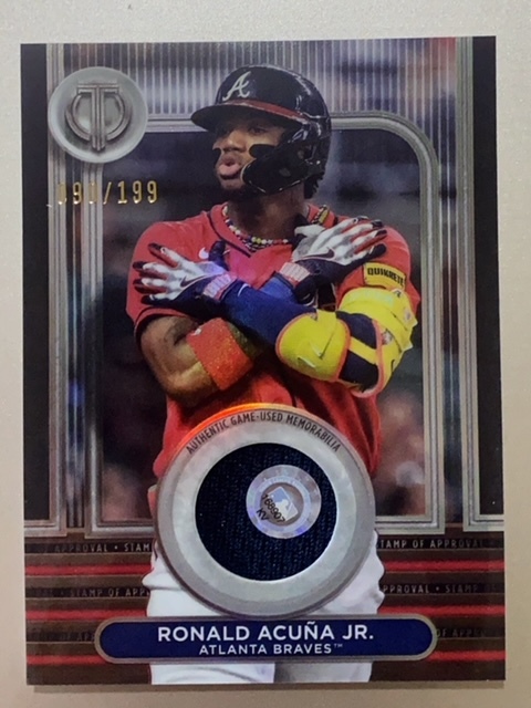 2024 Topps Tribute Stamp of Approval Relics #SOARA Ronald Acuna Jr. 190/199の画像1