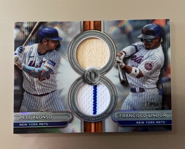2024 Topps Tribute Dual Player Relics #DR2AL Pete Alonso/Francisco Lindor 170/199の画像1