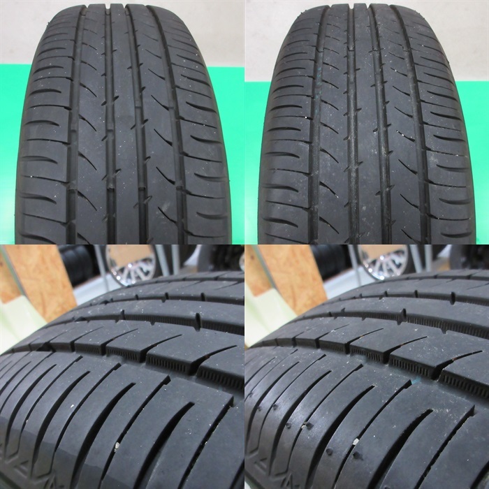 キューブ 195/55R16 2023年バリ山夏タイヤ 85-95%山 トーヨーNANOENERGY3 PLUS 4本 4穴PCD100 6J +45 ノート アクア フィールダー 中古新潟_画像10