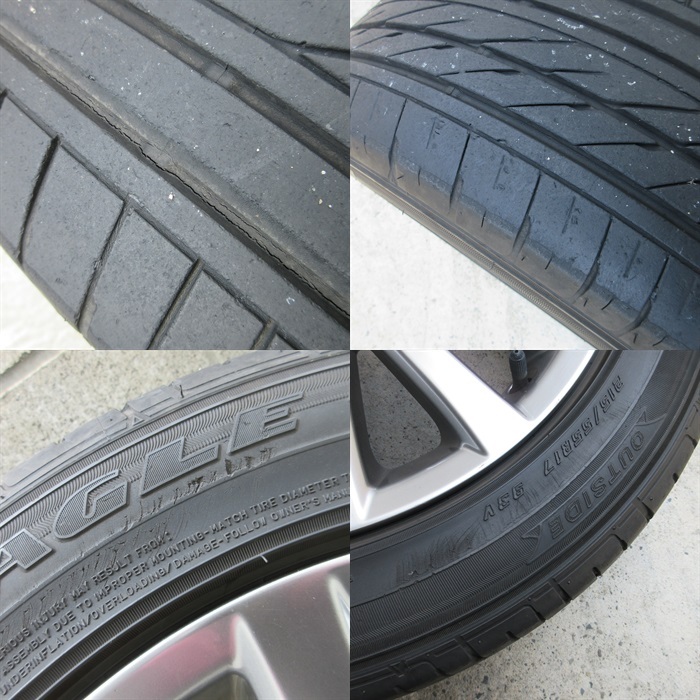 トヨタ 180系 マジェスタ純正 215/55R17 夏タイヤ 40-50%山 グッドイヤーEAGLE RVS 4本 5穴PCD114.3 7JJ +45 クラウン エスティマ 中古新潟_画像8