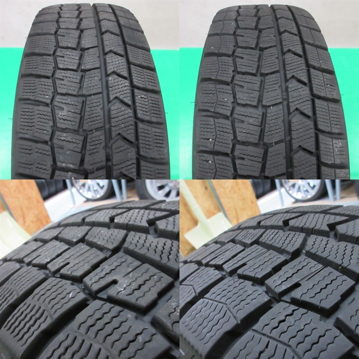 ヴォクシー 195/65R15 冬用2022年バリ山スタッドレス 80%-90%山 DUNLOP WINTERMAXX WM02 4本 5穴PCD114.3 6J +53 ノア アイシス 中古新潟_画像10