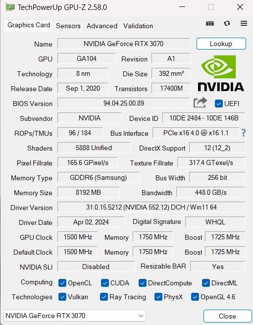 NVIDIA  GeForce RTX3070 玄人志向