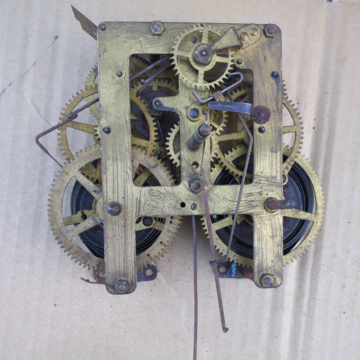アンティーク 精工舎 柱時計 ゼンマイ時計 部品取り 振り子時計 古道具 機械 ムーブメント ジャンク まとめて2点の画像5