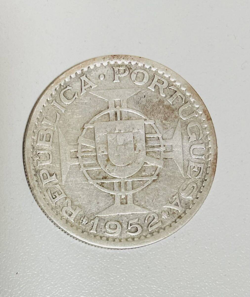 ポルトガル領 モザンビーク銀貨 1955年 20エスクード ヴィンテージコイン 希少品の画像2