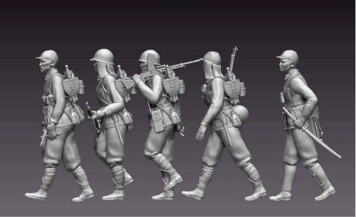 1/35 resin kit not yet painting WWⅡ Japan land army .. figure 5 body [ including in a package possibility ]240410