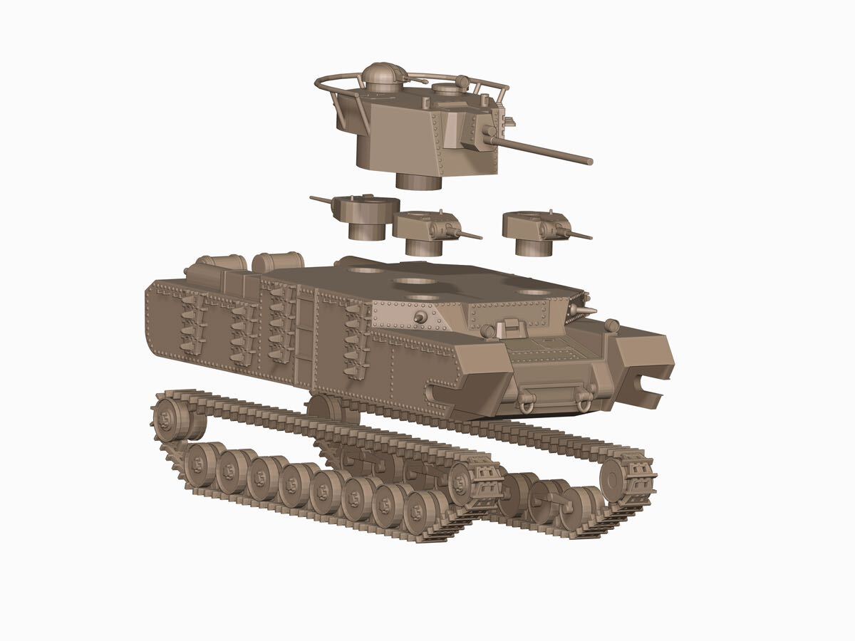 1/72レジンキット 未塗装 WWⅡ 日本陸軍 150ｔ超重戦車[オイ] (改)【同梱可能】240328の画像3