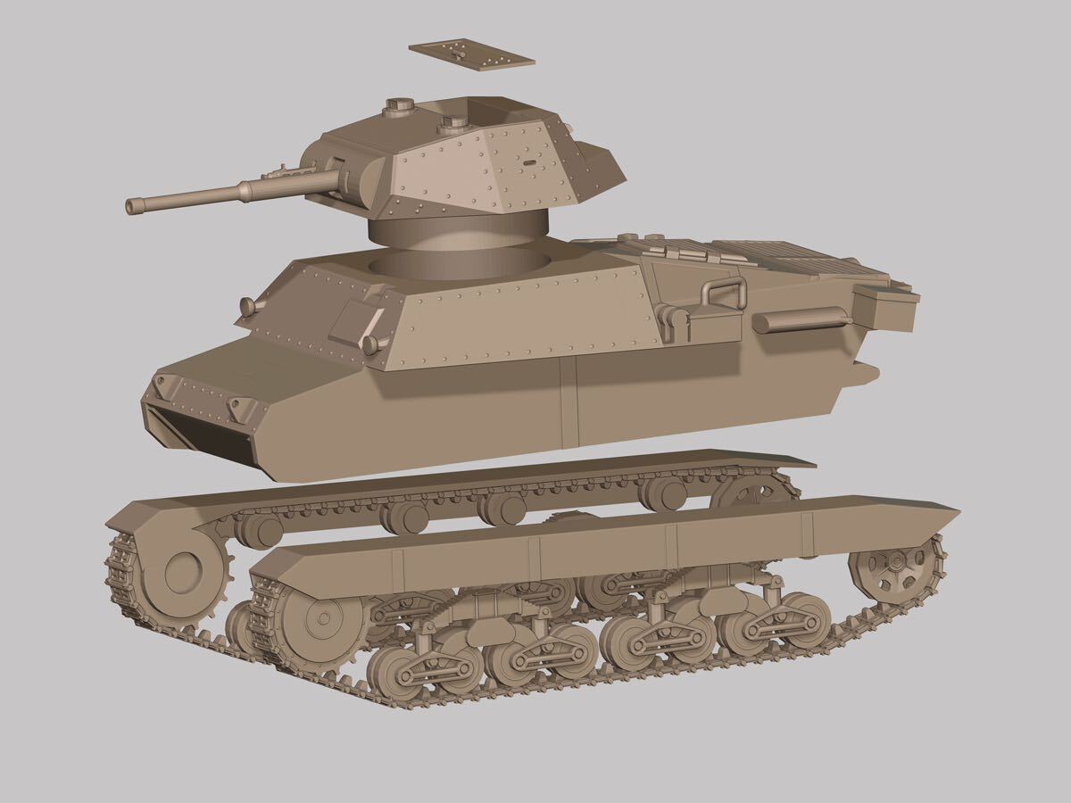 1/72レジンキット 未塗装 WWⅡ イタリア&ドイツ軍 P40 重戦車 【同梱可】240415の画像3